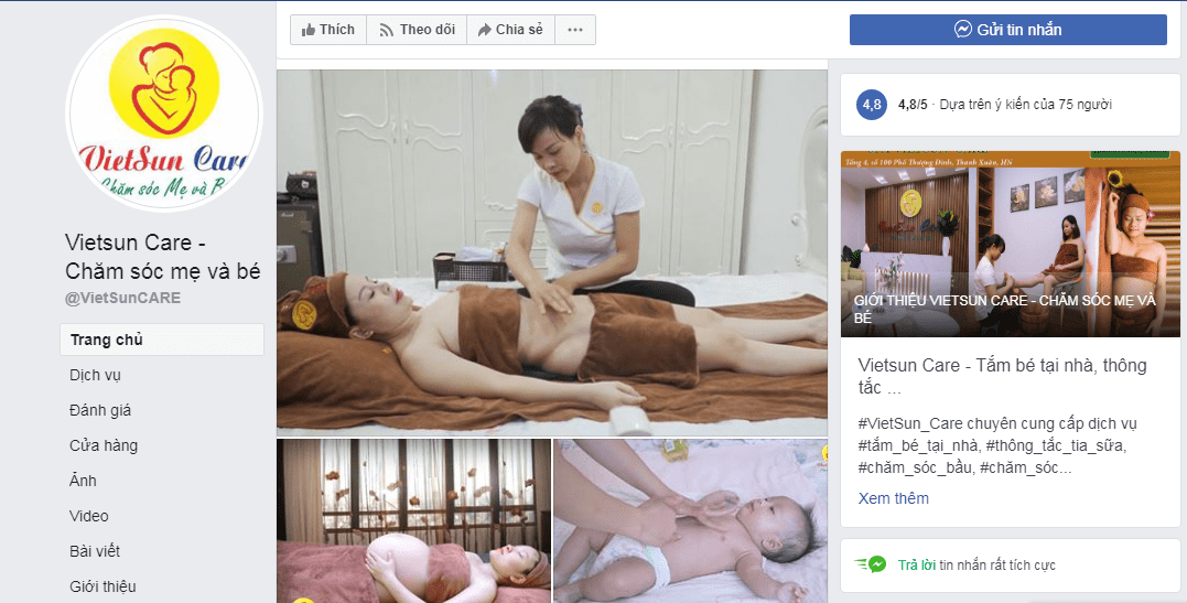 dịch vụ chăm sóc mẹ và bé Hà Nội