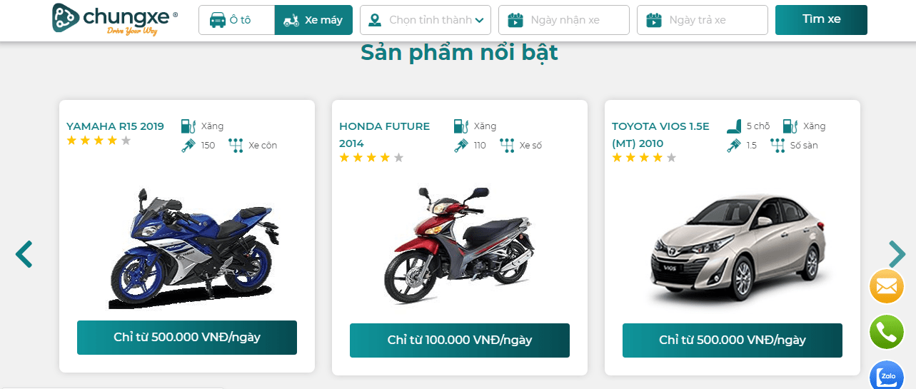 dịch vụ thuê xe máy Hà Nội