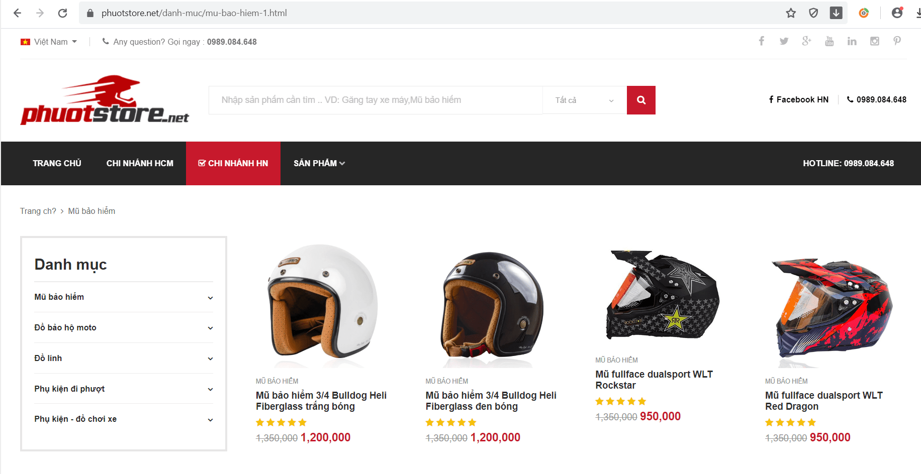Shop mũ bảo hiểm Hà Nội