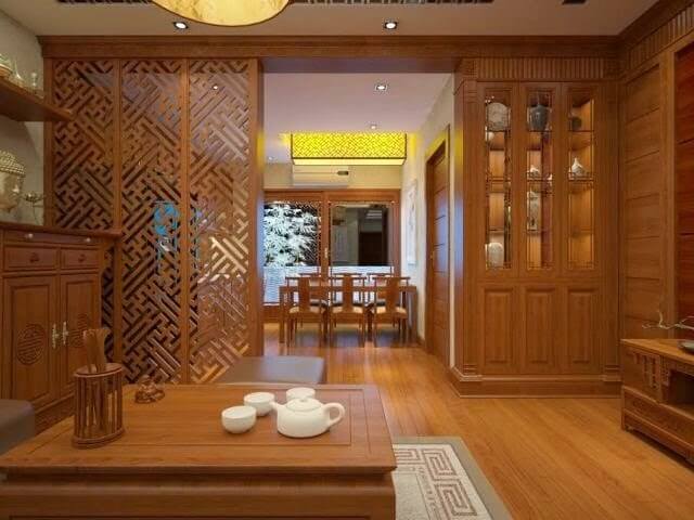 nội thất gỗ tự nhiên cho phòng khách