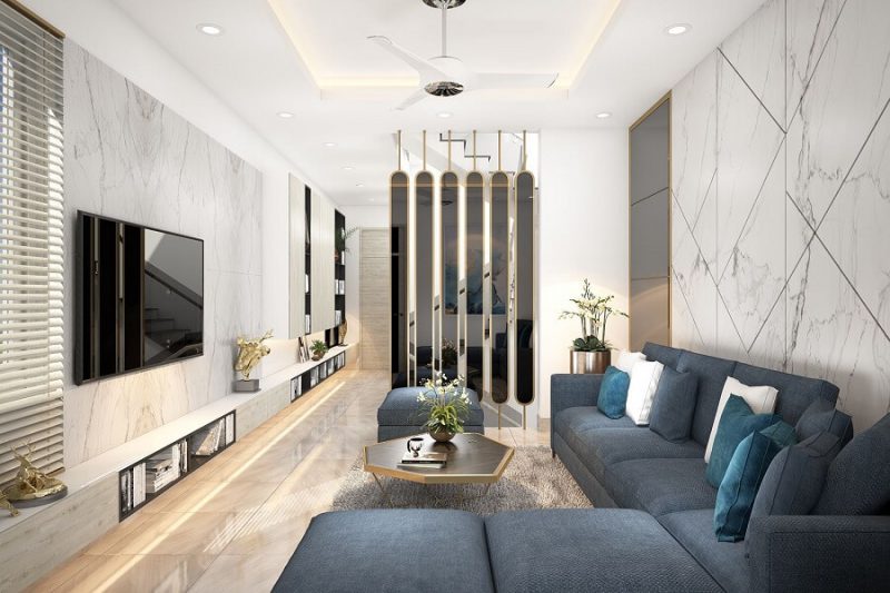 Những ý tưởng thiết kế nội thất phòng khách nhà ống 4m năm 2022
