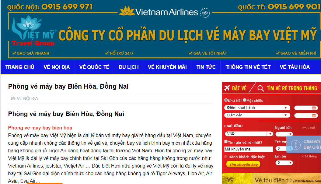 Đại Lý Vé Máy Bay Biên Hòa