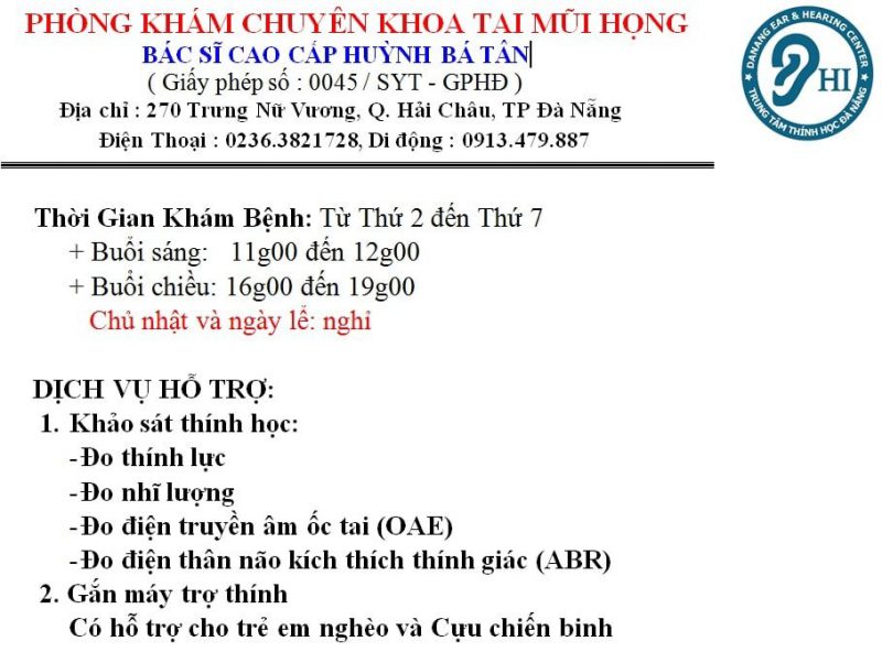 Phòng Khám Chuyên Khoa Tai Mũi Họng