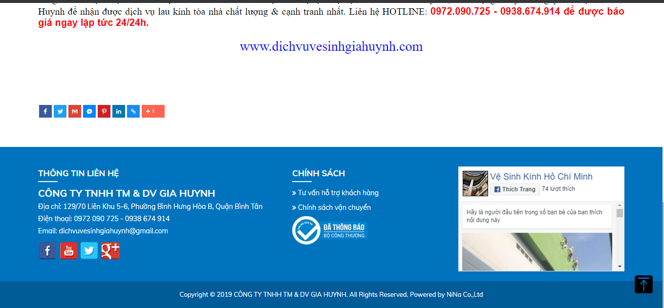 dịch vụ lau kính Sài Gòn