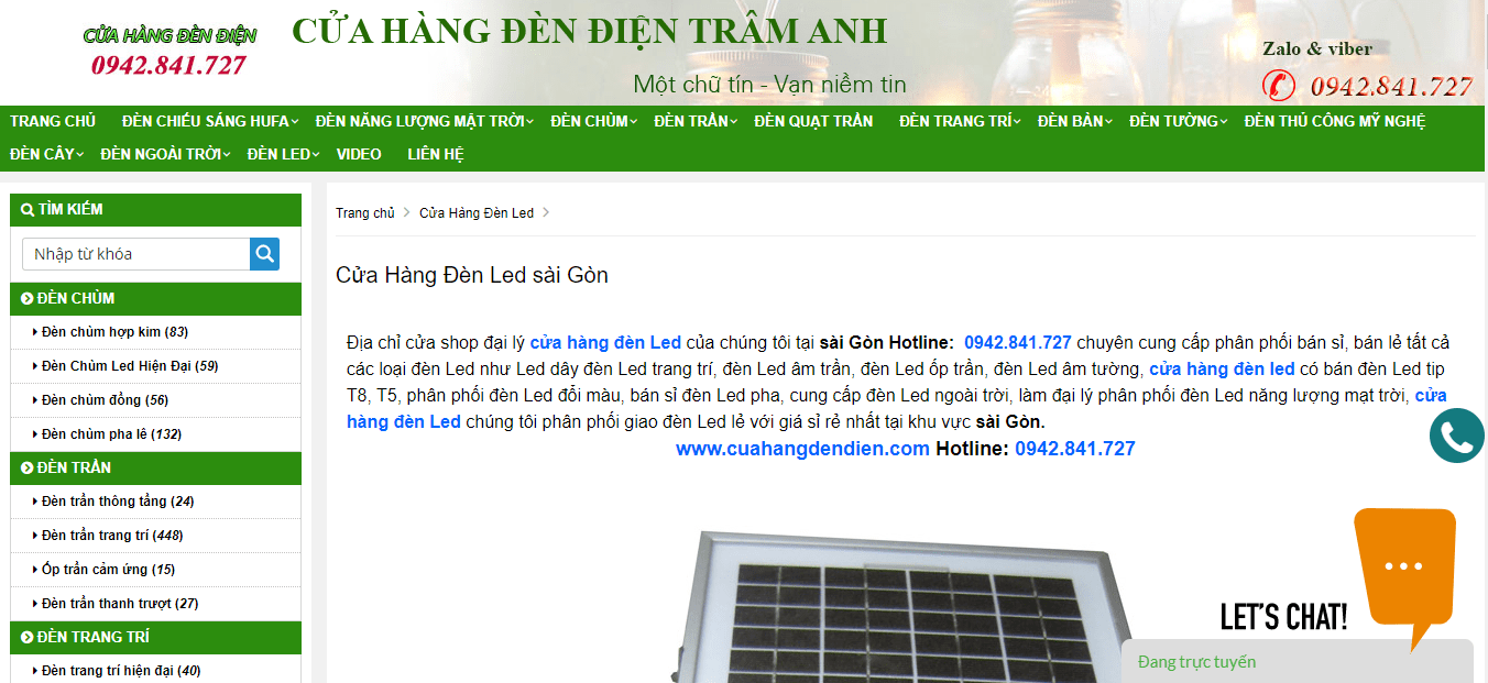 cửa hàng bán đèn tại tp hcm