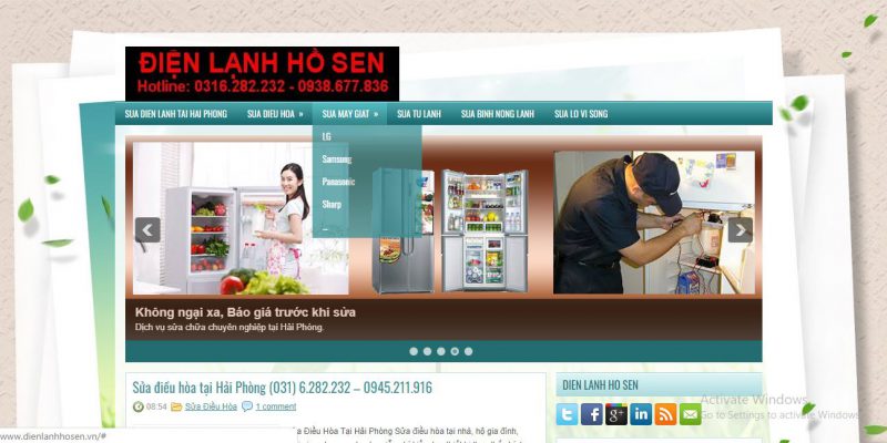 sửa tủ lạnh tại Hải Phòng Hồ Sen