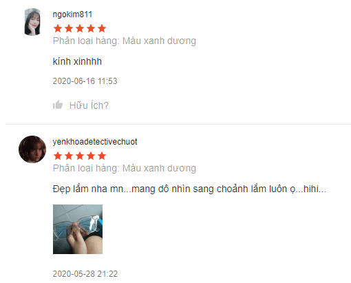 kính mát cho nam Phản hồi của khách hàng về sản phẩm Kính Nam Nữ AH136