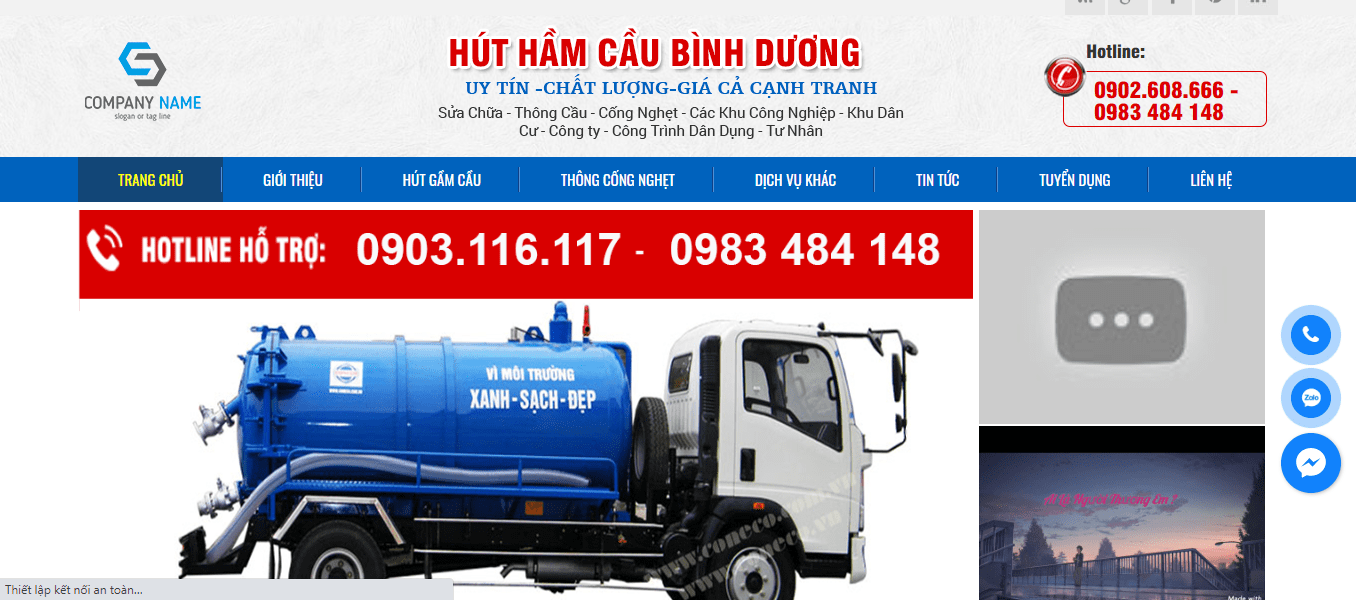hút hầm cầu bình dương thông cống bình dương