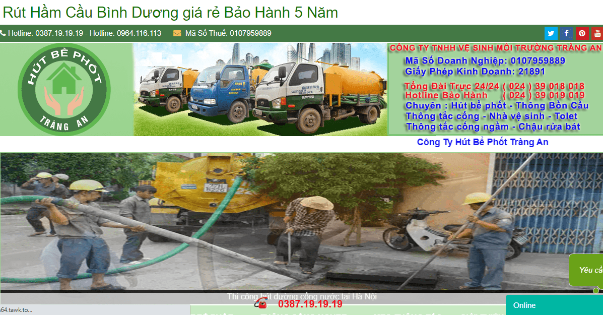 hút hầm cầu bình dương thông cống bình dương