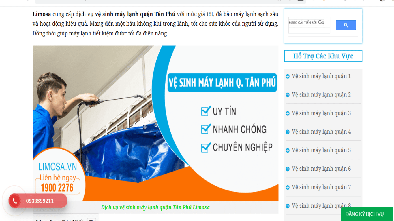 vệ sinh máy lạnh quận tân phú làm sạch máy lạnh