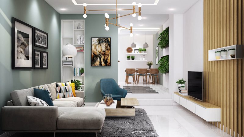 mẫu phòng khách nhà ống hiện đại