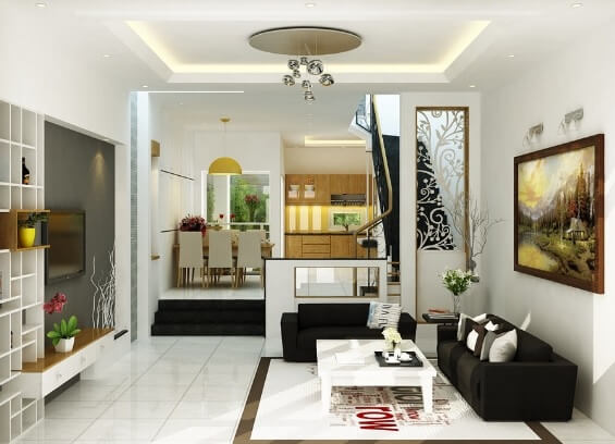 Trang trí phòng khách liền bếp Sự tươi mới trong không gian mở liên thông giữa phòng khách và bếp