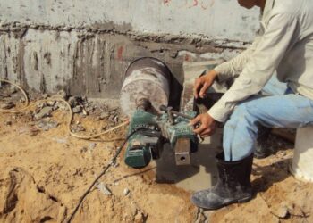 Khoan cắt bê tông tại nhà Xuân Trình