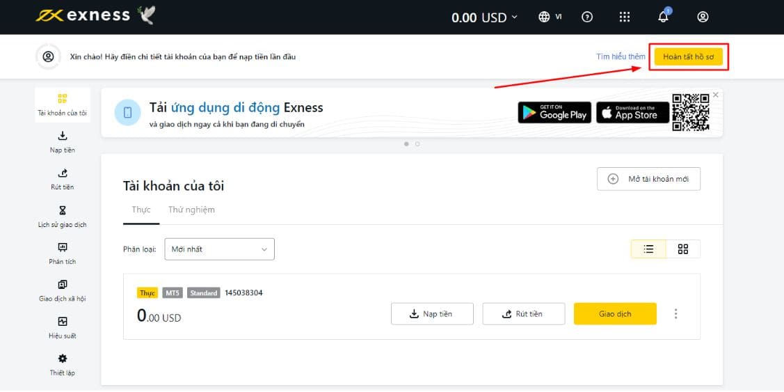 cách đăng ký mở tài khoản giao dịch sàn Exness