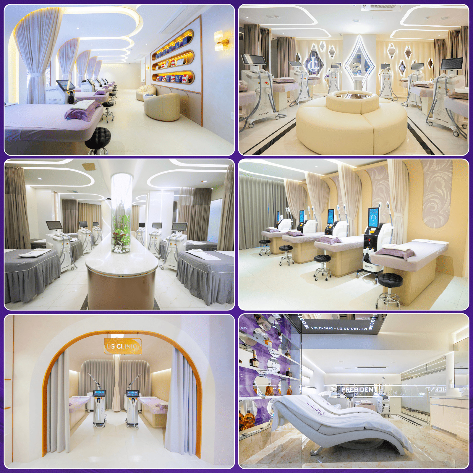 Không gian triệt lông bikini tại mỗi chi nhánh LG Clinic đều đảm bảo tính riêng tư và sang trọng